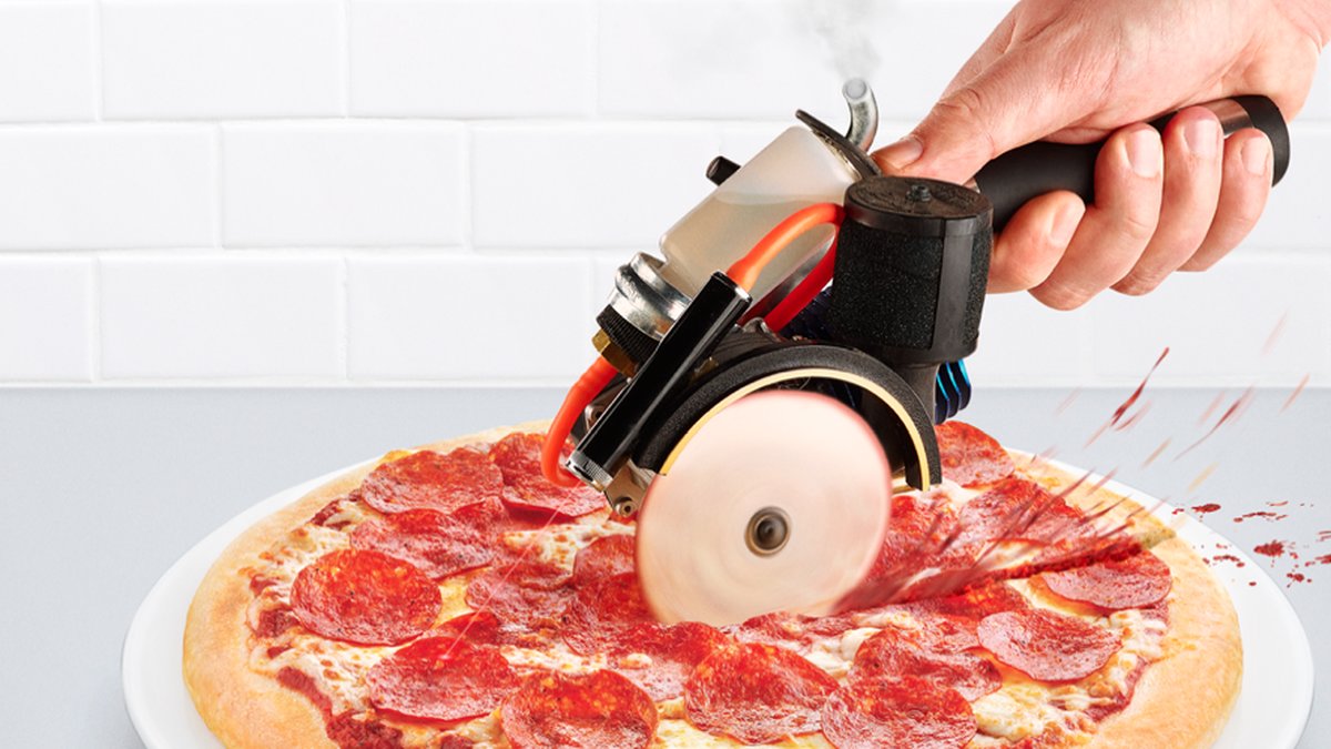 Pizzaslicer med laserstråle.
